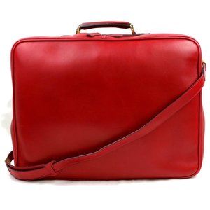 Auth Gucci Red Leather Travel Bag Rare #N8660C86